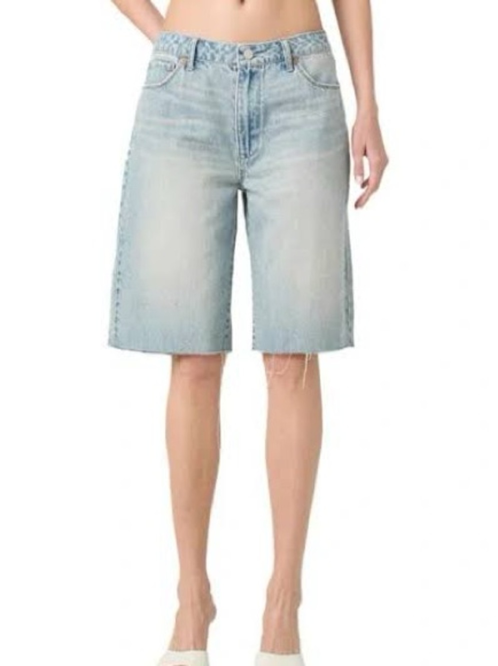 Blank NYC Light Blue Denim Bermuda Shorts